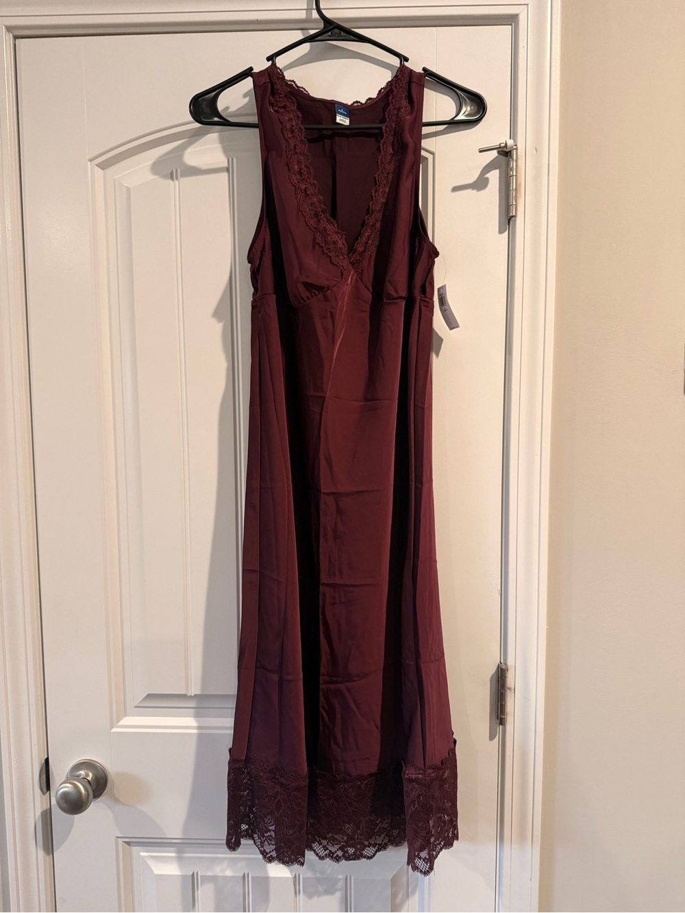 Old Navy Burgundy Lace-Trim Maxi Dress